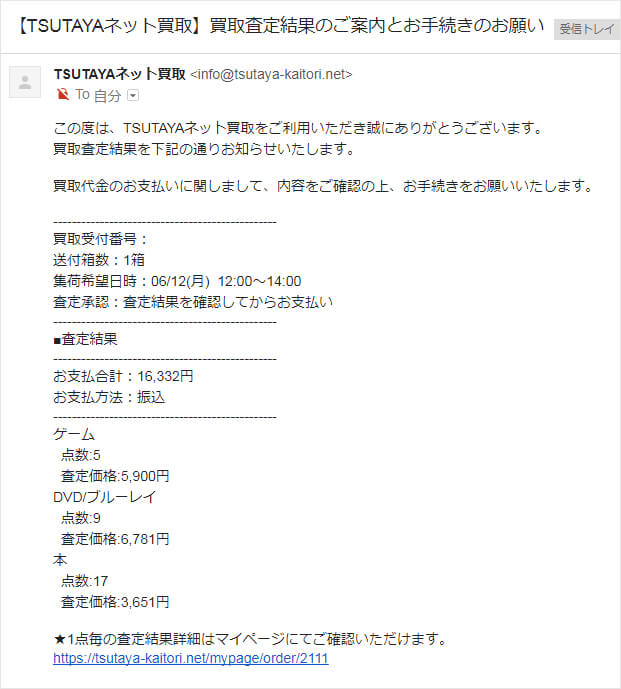 tsutayaの査定結果